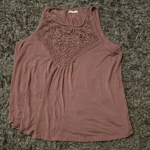 Maurices Dusty Rose Lace Tank Top
